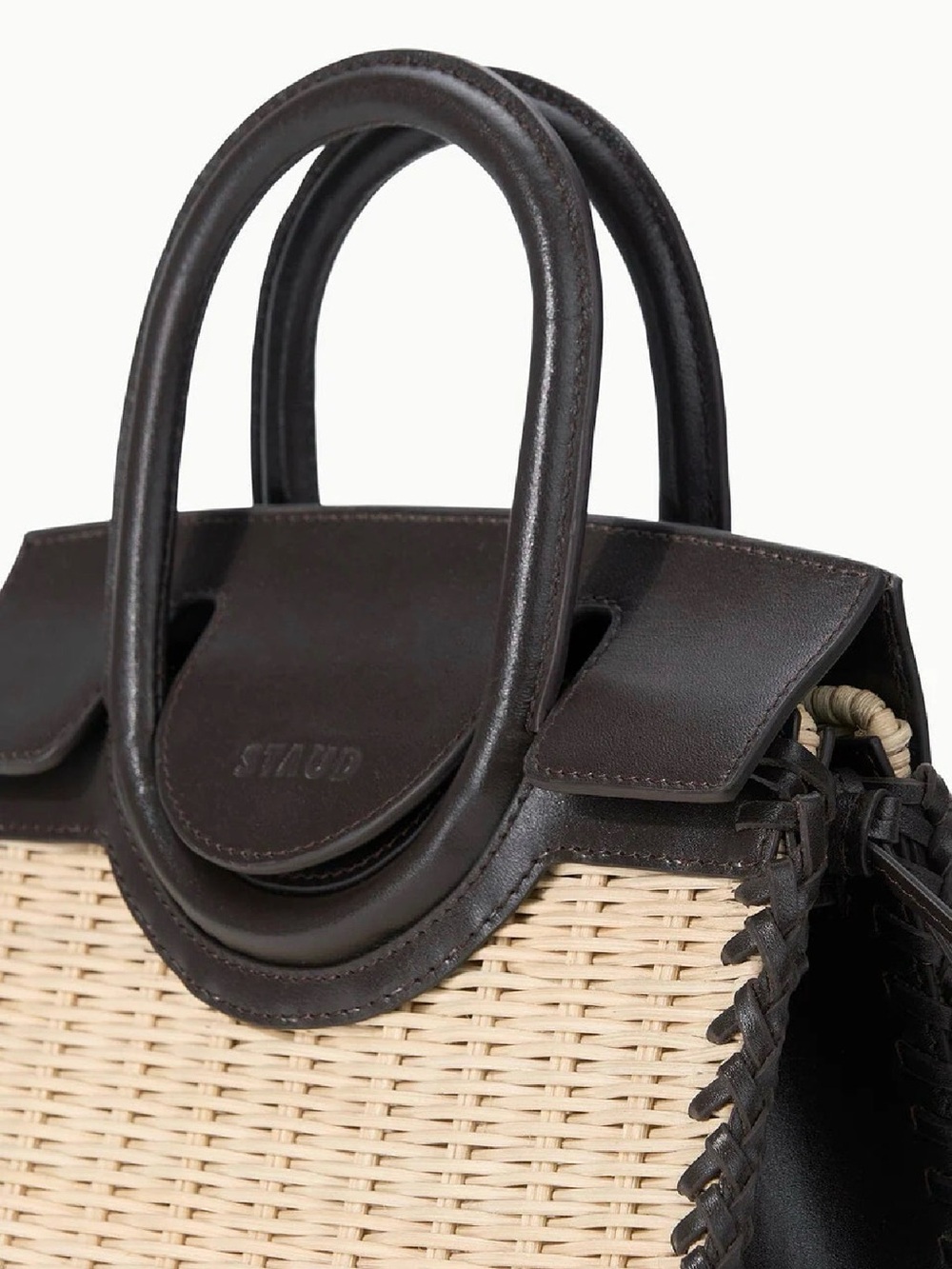 Maude Mini Wicker Carryall ~ Espresso Natural - Picture 5 of 6